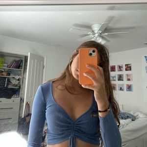 Zara long sleeve blue shirt